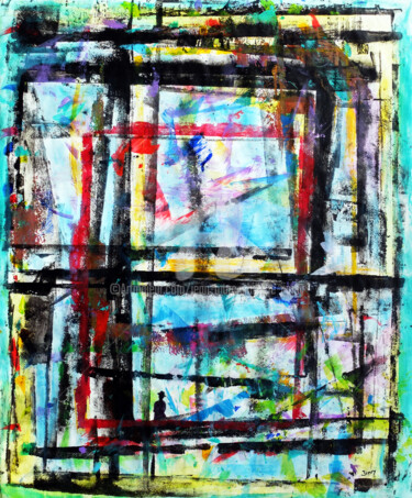 Peinture intitulée "L'INCONNUE AU CHAPE…" par Jean-Marc Philippe (Jimpy), Œuvre d'art originale, Acrylique