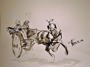 Dessin intitulée "étude encre de Chin…" par Thierry Faure, Œuvre d'art originale, Encre