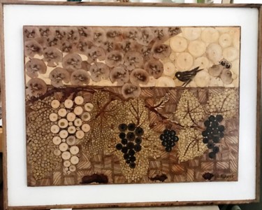 Sculpture intitulée "Les raisins sont mû…" par Roger Aubert, Œuvre d'art originale, Bois