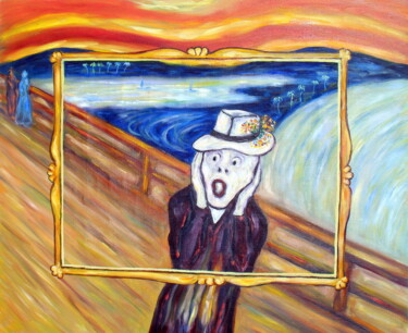 Pintura titulada "El grito de Munch e…" por Ignacio Navarro, Obra de arte original, Oleo