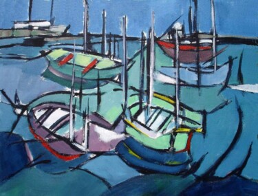 LES BARQUES Peinture intitulée "LES BARQUES" par Marcel Clerc, Œuvre d'art originale, Acrylique