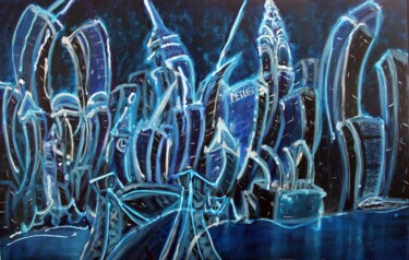 Painting titled "NYC Jazz 1" by Felix Concepcion, Original Artwork, Acrylic