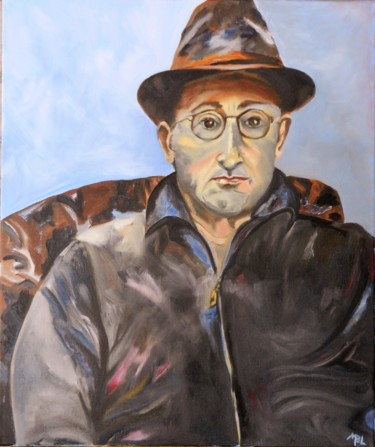 Peinture intitulée "Le chapeau de Luc,…" par Brigitte Mathé (MBL), Œuvre d'art originale, Huile