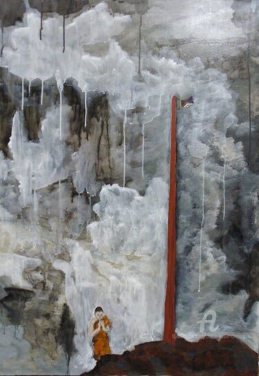 Peinture intitulée "Lueur d'espérance" par Marie-Paule Demarquez, Œuvre d'art originale, Acrylique