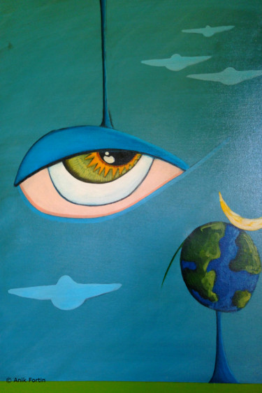 Painting titled "Drome" by Anik Fortin, Original Artwork, Acrylic