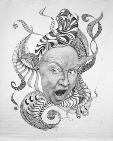 Dessin intitulée "Médusa" par Alixire, Œuvre d'art originale, Stylo à bille