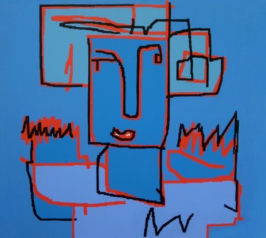 Pittura intitolato "L'ANNUNCIATRICE TEL…" da Ranieri Wanderlingh, Opera d'arte originale, Acrilico
