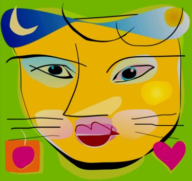 Pittura intitolato "CAT WOMAN" da Ranieri Wanderlingh, Opera d'arte originale, Olio Montato su Telaio per barella in legno