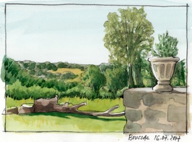 Peinture intitulée "L'arbre mort de Bou…" par Delphine Mabed, Œuvre d'art originale, Aquarelle