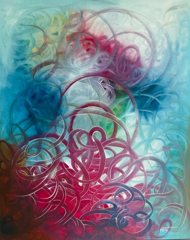 Schilderij getiteld "Coup de foudre" door Mathilde Guerin, Origineel Kunstwerk