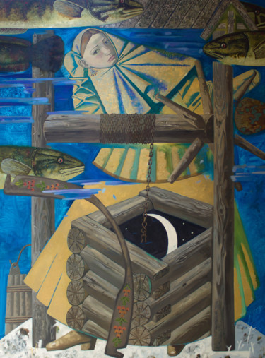 Painting titled "December" by Andrey Simakov, Original Artwork, Oil