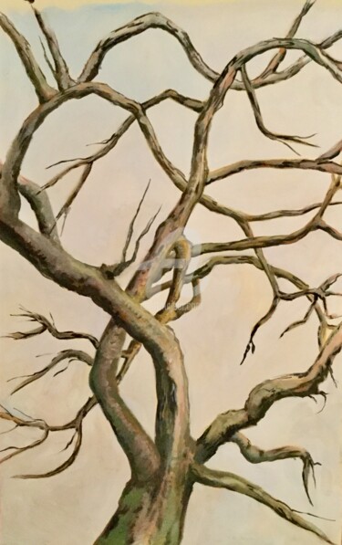 Painting titled "Hiver 2" by Nelly Coudoux, Original Artwork, Gouache
