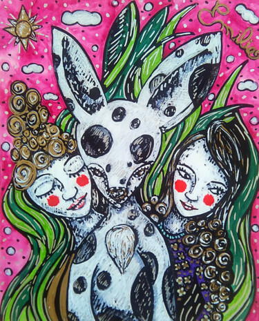 Dessin intitulée "Jungle" par Karine Garelli (Reds Robin), Œuvre d'art originale