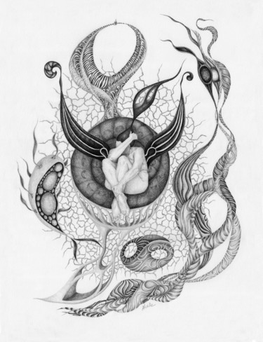 Dessin intitulée "Clélie" par Alixire, Œuvre d'art originale, Graphite