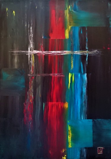 Peinture intitulée "Intrusion : L070" par Laou, Œuvre d'art originale, Acrylique