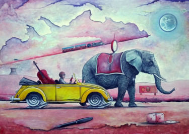 绘画 标题为“ELOGIO DELL'OZIO.” 由Vincenzo Squillacioti, 原创艺术品, 彩画