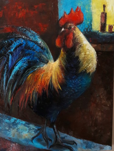 Peinture intitulée "Rooster" par Noli, Œuvre d'art originale