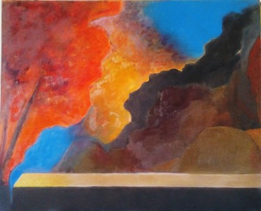 Peinture intitulée "ARBRE PLÉNITUDE" par Brigitte Krief, Œuvre d'art originale, Huile Monté sur Châssis en bois