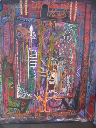 Peinture intitulée "souvenir d'atelier!" par Girerd Christophe, Œuvre d'art originale, Acrylique