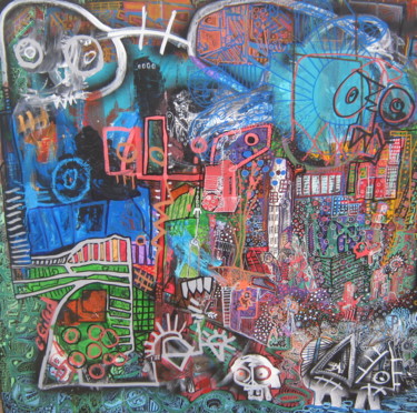 Peinture intitulée "LES GUEULES CASSEES…" par Girerd Christophe, Œuvre d'art originale, Acrylique