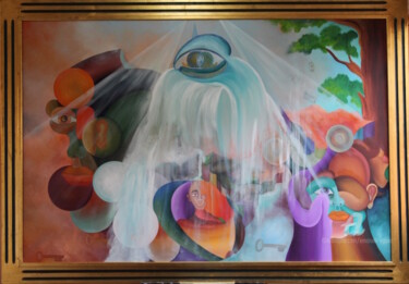 Pintura intitulada "QUEDA DE ÁGUA" por Emanuel Aguiar, Obras de arte originais, Óleo