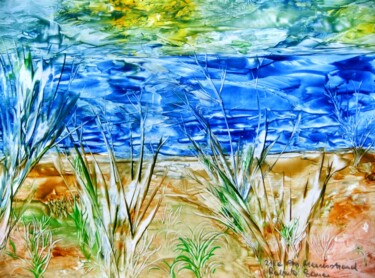 Malerei mit dem Titel "219e Am Meeresstran…" von Robert Bauer, Original-Kunstwerk, Enkaustik