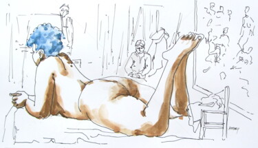 Dessin intitulée "Croquis Désirée 080…" par Anne-Marie Mary, Œuvre d'art originale