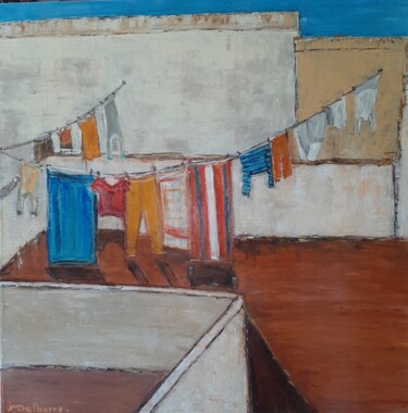 Peinture intitulée "La Terrasse 2" par Jeanne-Marie Delbarre, Œuvre d'art originale, Acrylique Monté sur Châssis en bois