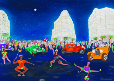 绘画 标题为“La parade” 由Katia De Carvalho, 原创艺术品, 油 安装在木质担架架上