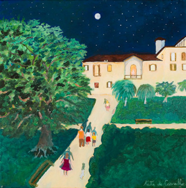 Painting titled "la rentrée" by Katia De Carvalho, Original Artwork, Oil Mounted on Wood Stretcher frame