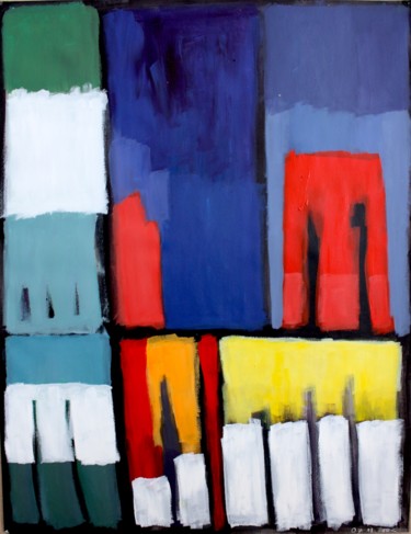 Peinture intitulée "Porte rouge.jpg" par Delphine Mabed, Œuvre d'art originale, Gouache