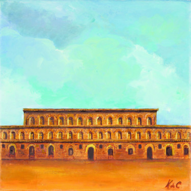 Peinture intitulée "Palais Pitti" par Katia De Carvalho, Œuvre d'art originale, Huile Monté sur Panneau de bois