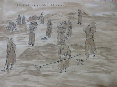 Desenho intitulada "ESCRAVAS SECANDO CA…" por Romeo Zanchett, Obras de arte originais, Outro