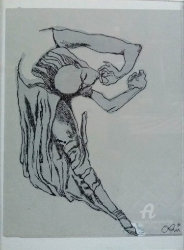 Dessin intitulée ""Viole d'amour" Lou…" par Lou Le Cabellec, Œuvre d'art originale