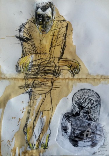 Dessin intitulée ""Le poète tigre" Lo…" par Lou Le Cabellec, Œuvre d'art originale