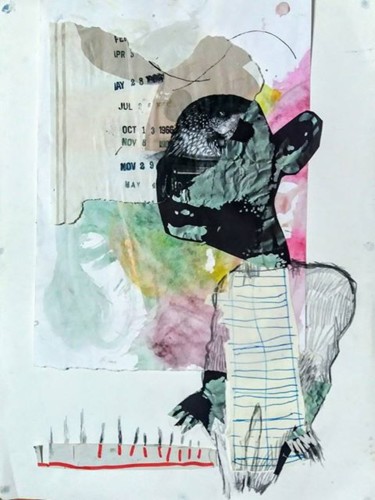 Dessin intitulée ""Tant de cris dans…" par Lou Le Cabellec, Œuvre d'art originale