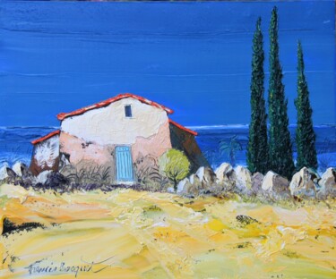 제목이 "Cyprès porte bonheur"인 미술작품 Francis Bocquet로, 원작, 기름