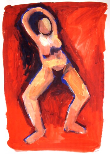 Peinture intitulée "la danse-3.jpg" par Delphine Mabed, Œuvre d'art originale, Gouache