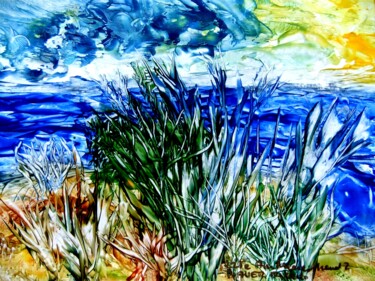 Malerei mit dem Titel "225e Am Meeresstran…" von Robert Bauer, Original-Kunstwerk, Enkaustik