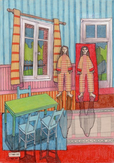 Dessin intitulée "Ouvrez l' oeil.jpeg" par Delphine Mabed, Œuvre d'art originale