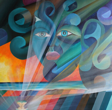 Pintura intitulada "MULHER DOS CARACOIS" por Emanuel Aguiar, Obras de arte originais, Óleo