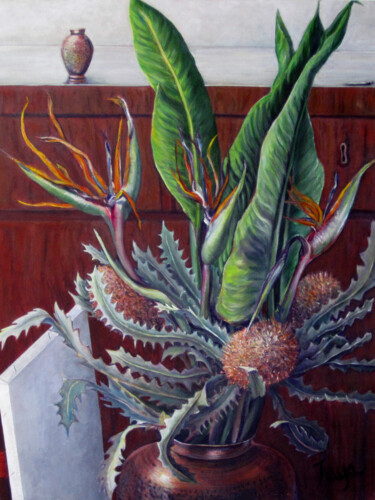 Two Vases: full-and-empty Peinture intitulée "Two Vases: full-and…" par Nancy Fruchtman (Taya), Œuvre d'art originale, Acrylique