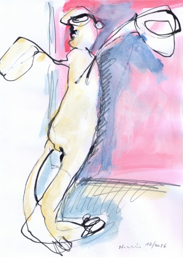 Drawing titled "An Angel" by Jiri Havlik, Original Artwork, Ink