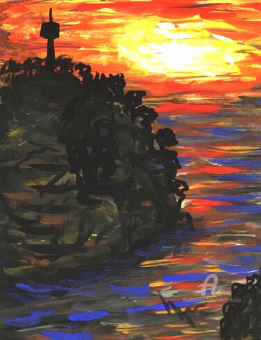 Malerei mit dem Titel "031a Fernweh.jpg" von Robert Bauer, Original-Kunstwerk, Aquarell