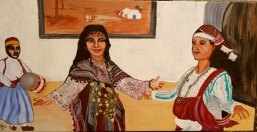 Peinture intitulée "soirée berbère" par Valérie Perrault, Œuvre d'art originale, Acrylique Monté sur Châssis en bois