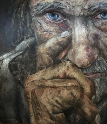 Painting titled "Below the Breadline" by Natalia Marinych, Original Artwork, Oil