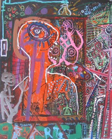 Peinture intitulée "atelier commun!" par Girerd Christophe, Œuvre d'art originale, Acrylique