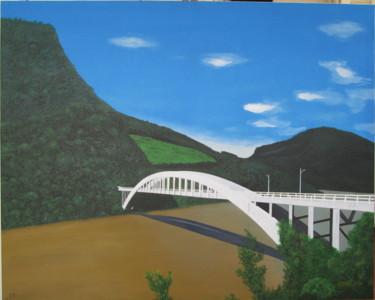 J15067 Ernesto Dornelles Bridge.jpg Painting titled "J15067 Ernesto Dorn…" by Chjapp, Original Artwork, Acrylic Mounted on Wood Panel