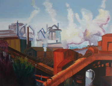 Pintura titulada "Industry Red2.jpg" por Thyus, Obra de arte original, Oleo