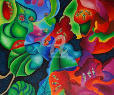 anemone végétale Peinture intitulée "anemone végétale" par Audrey Ressejac-Duparc, Œuvre d'art originale, Pastel
